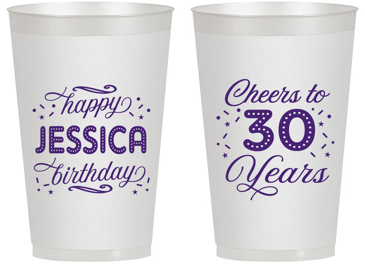 Personalized Birthday 14 oz Frosted Cups - Cheers To 30 Years | 20142