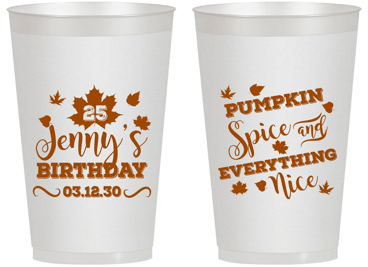 Personalized Birthday 14 oz Frosted Cups - 25th Thanksgiving | 20144
