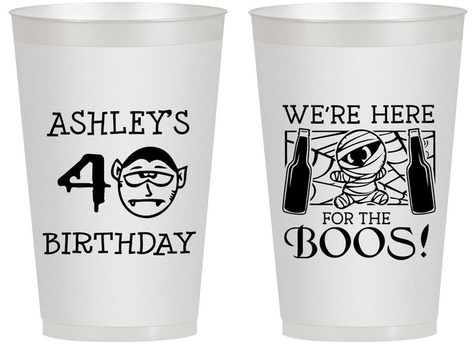 Personalized Birthday 14 oz Frosted Cups - 40th Halloween | 20145