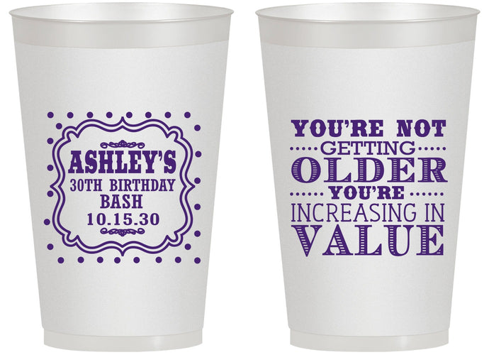 Personalized Birthday 14 oz Frosted Cups - 30th | 20149
