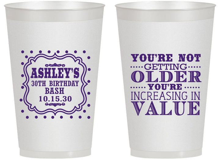 Personalized Birthday 14 oz Frosted Cups - 30th | 20149