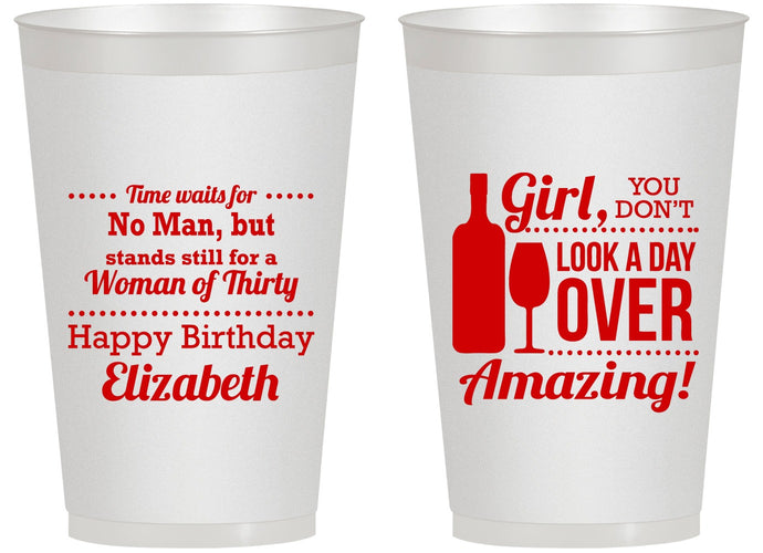Personalized Birthday 14 oz Frosted Cups - Look A Day Over Amazing | 20150