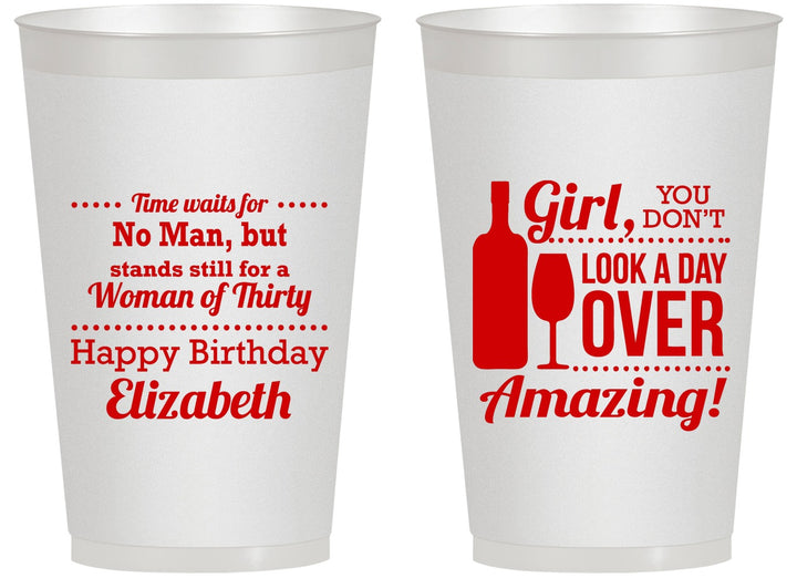 Personalized Birthday 14 oz Frosted Cups - Look A Day Over Amazing | 20150