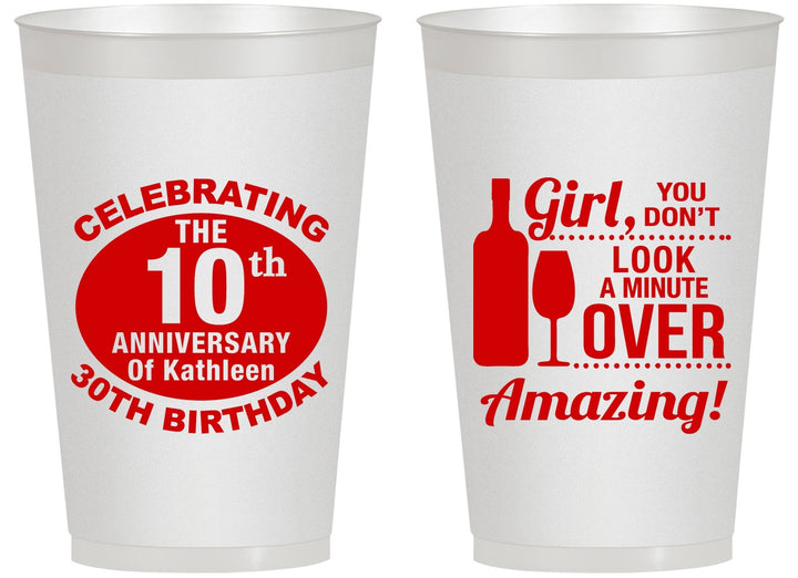 Personalized Birthday 14 oz Frosted Cups - 40th | 20151