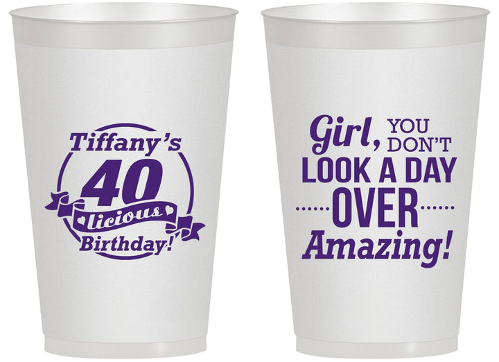 Personalized Birthday 14 oz Frosted Cups - 40th | 20153