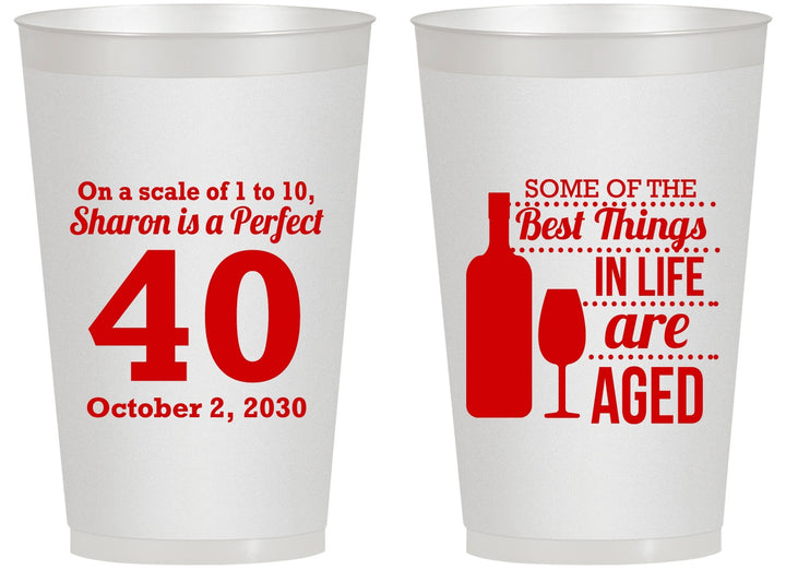 Personalized Birthday 14 oz Frosted Cups - 40th Wine | 20155