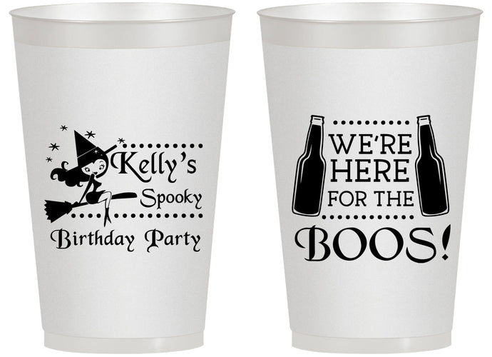Personalized Birthday 14 oz Frosted Cups - Halloween Spooky Boos | 20158