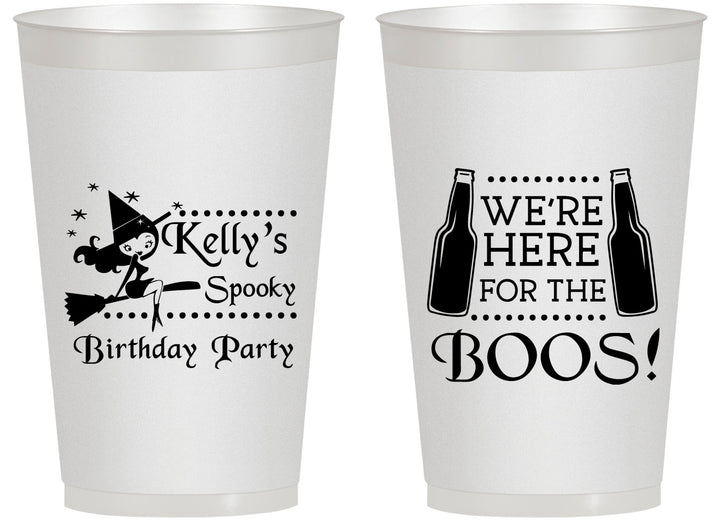 Personalized Birthday 14 oz Frosted Cups - Halloween Spooky Boos | 20158