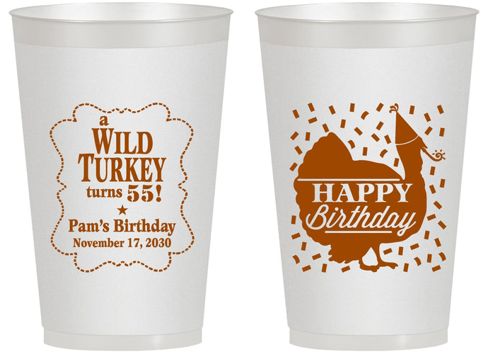 Personalized Birthday 14 oz Frosted Cups - 55th Wild Turkey | 20159