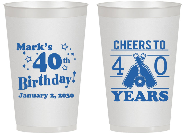 Personalized Birthday 14 oz Frosted Cups - Cheers To 40 Years | 20162