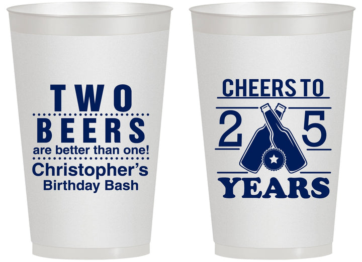 Personalized Birthday 14 oz Frosted Cups - Cheers To 25 Years | 20163