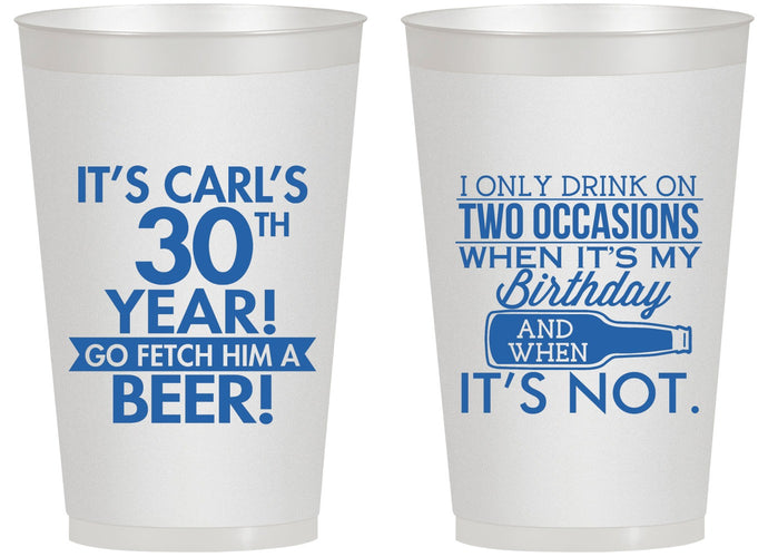 Personalized Birthday 14 oz Frosted Cups - 30th | 20170
