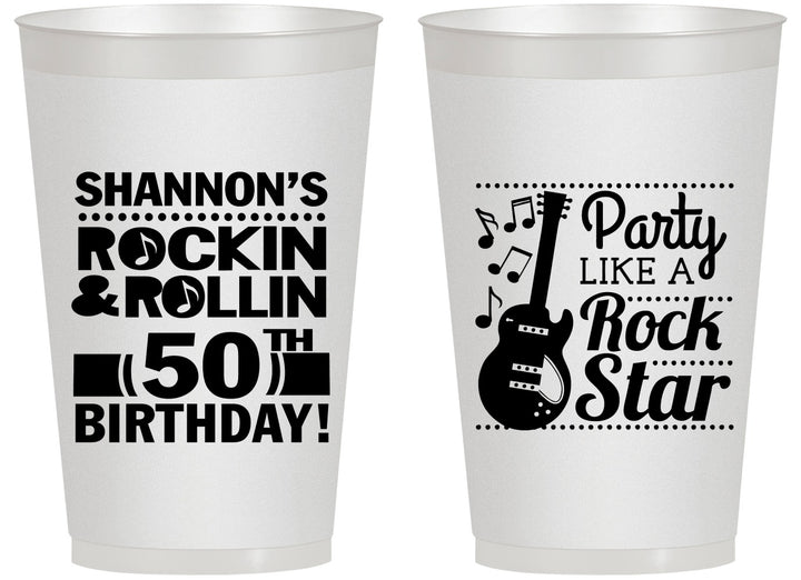 Personalized Birthday 14 oz Frosted Cups - 50th Rock Star | 20173