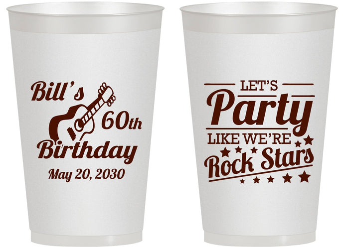 Personalized Birthday 14 oz Frosted Cups - 60th Rock Star | 20174