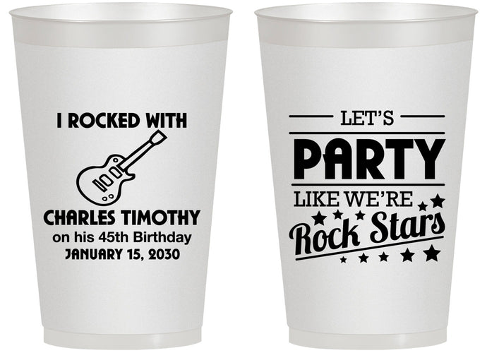 Personalized Birthday 14 oz Frosted Cups - 45th Rock Star | 20176