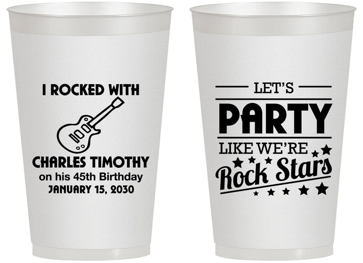 Personalized Birthday 14 oz Frosted Cups - 45th Rock Star | 20176