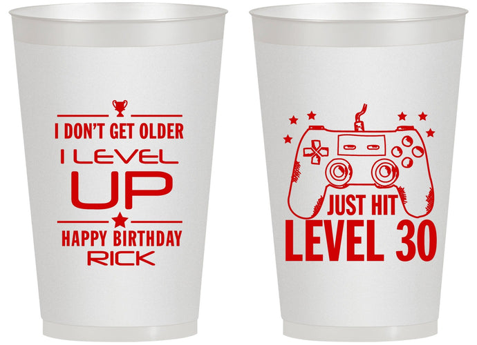 Personalized Birthday 14 oz Frosted Cups - 30th Video Games | 20179
