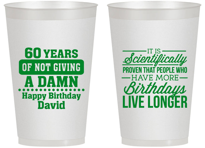 Personalized Birthday 14 oz Frosted Cups - 60th | 20180