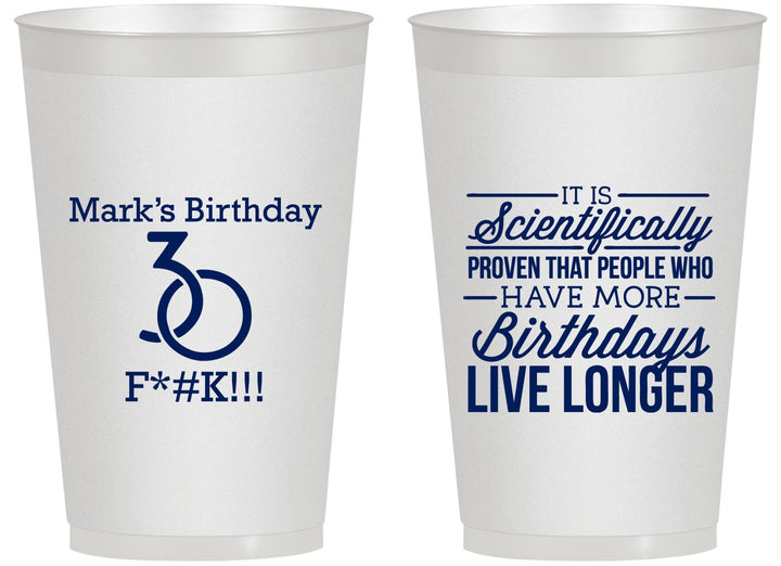 Personalized Birthday 14 oz Frosted Cups - 30th | 20181