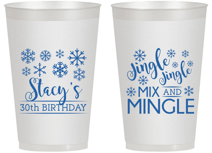 Personalized Birthday 14 oz Frosted Cups - 30th Christmas | 20188