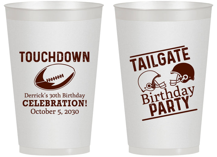 Personalized Birthday 14 oz Frosted Cups - 30th Football | 20189