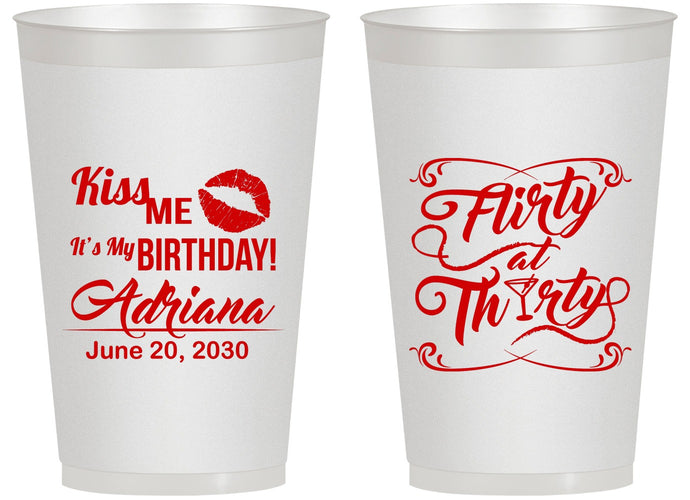 Personalized Birthday 14 oz Frosted Cups - 30th Flirty At Thirty | 20190