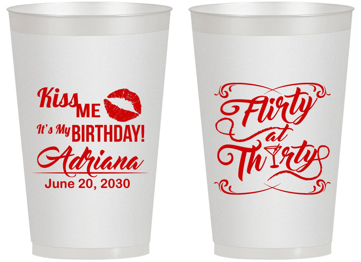 Personalized Birthday 14 oz Frosted Cups - 30th Flirty At Thirty | 20190