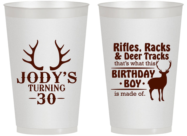 Personalized Birthday 14 oz Frosted Cups - 30th Hunting | 20196