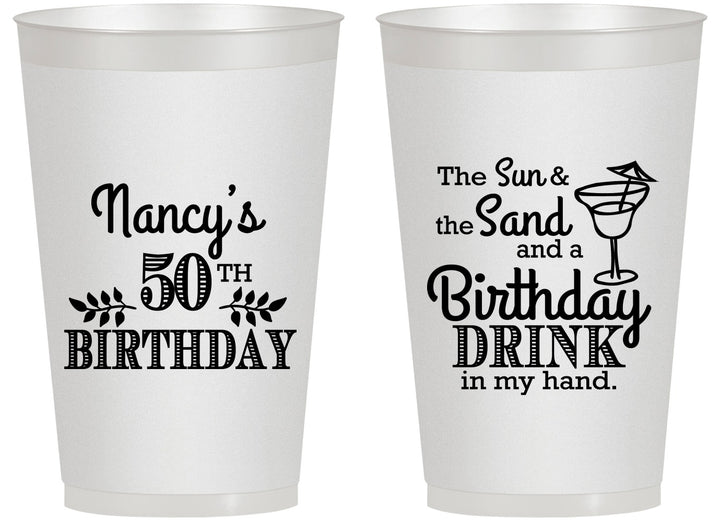 Personalized Birthday 14 oz Frosted Cups - 50th | 20203