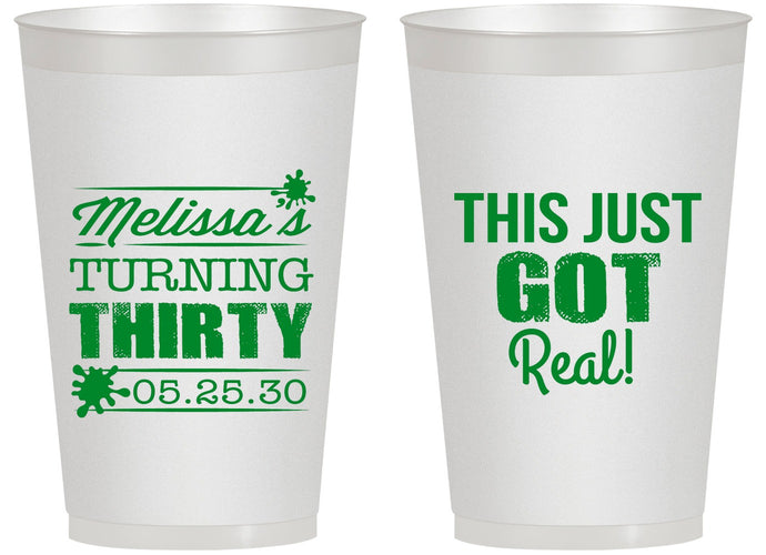 Personalized Birthday 14 oz Frosted Cups - 30th | 20213