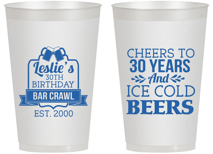 Personalized Birthday 14 oz Frosted Cups - 30th | 20218