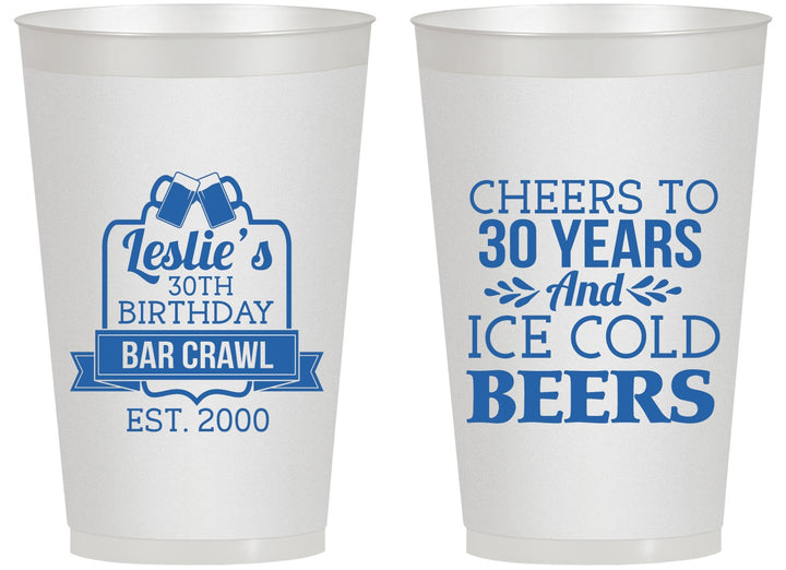 Personalized Birthday 14 oz Frosted Cups - 30th | 20218