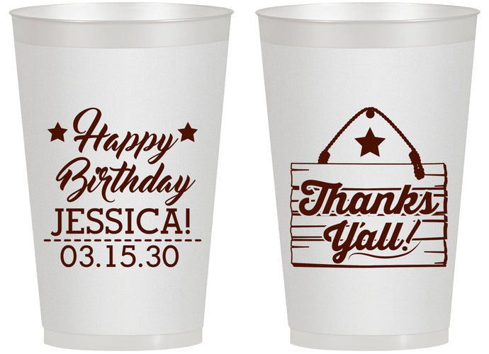 Personalized Birthday 14 oz Frosted Cups - Country Farm | 20221