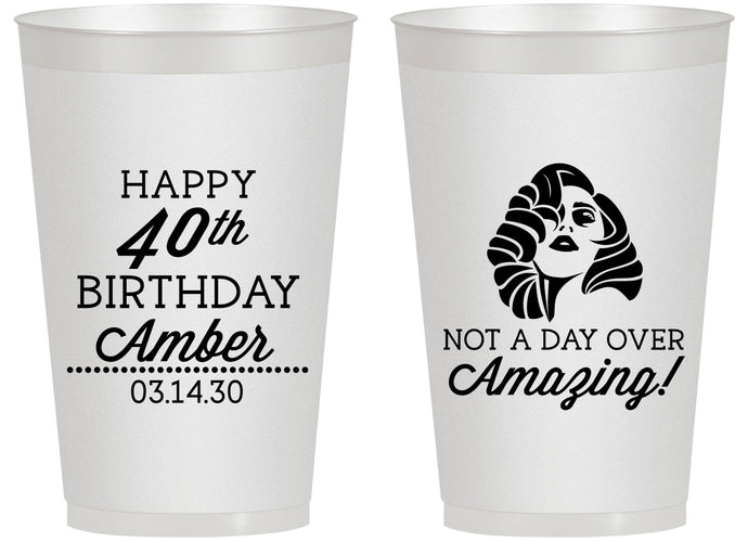 Personalized Birthday 14 oz Frosted Cups - 40th | 20222