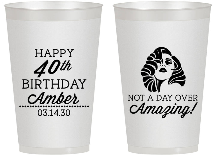 Personalized Birthday 14 oz Frosted Cups - 40th | 20222