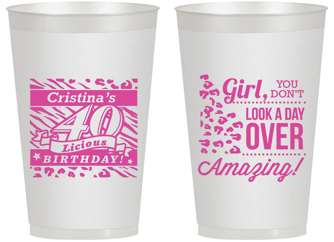 Personalized Birthday 14 oz Frosted Cups - 40th | 20224