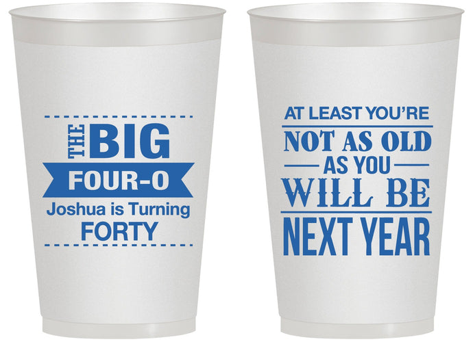Personalized Birthday 14 oz Frosted Cups - 40th | 20225