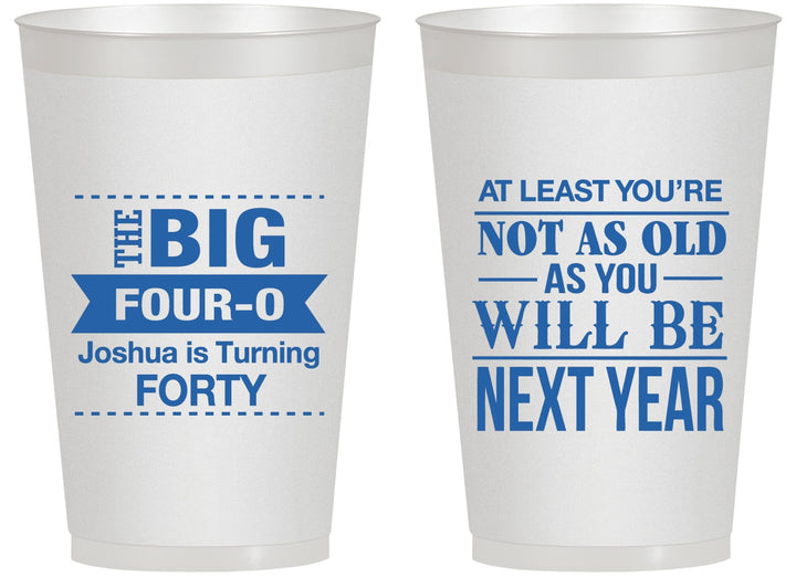 Personalized Birthday 14 oz Frosted Cups - 40th | 20225