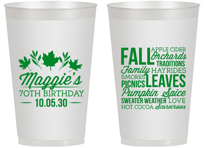 Personalized Birthday 14 oz Frosted Cups - 70th Fall | 20228