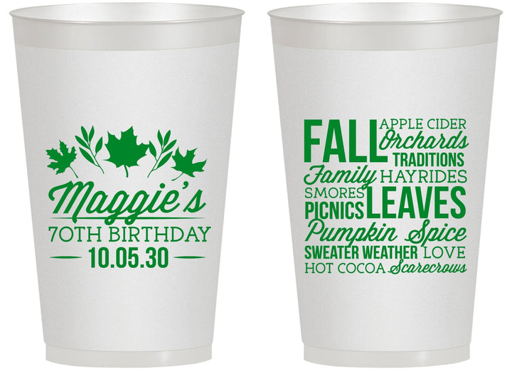 Personalized Birthday 14 oz Frosted Cups - 70th Fall | 20228