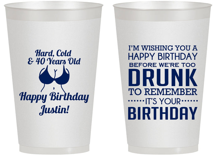 Personalized Birthday 14 oz Frosted Cups - 40th | 20237