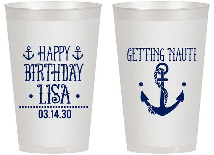 Personalized Birthday 14 oz Frosted Cups - Getting Nauti | 20239