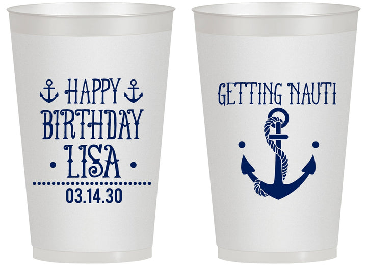 Personalized Birthday 14 oz Frosted Cups - Getting Nauti | 20239