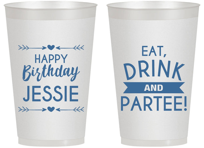 Personalized Birthday 14 oz Frosted Cups - Eat Drink Partee | 20241