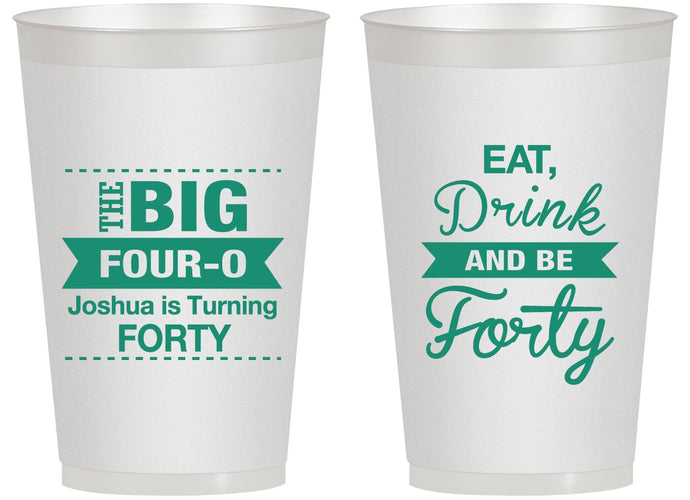 Personalized Birthday 14 oz Frosted Cups - 40th | 20243