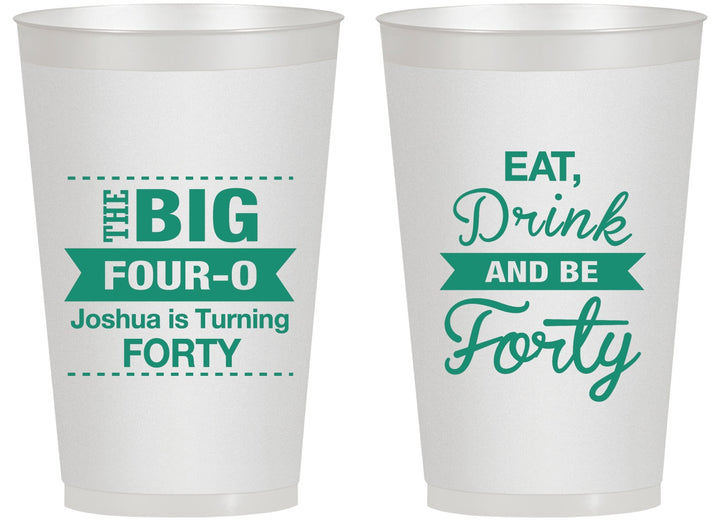 Personalized Birthday 14 oz Frosted Cups - 40th | 20243