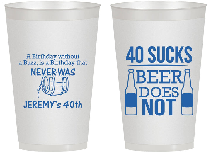 Personalized Birthday 14 oz Frosted Cups - 40th | 20247