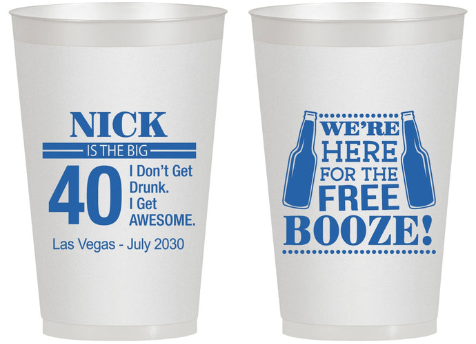 Personalized Birthday 14 oz Frosted Cups - 40th | 20249