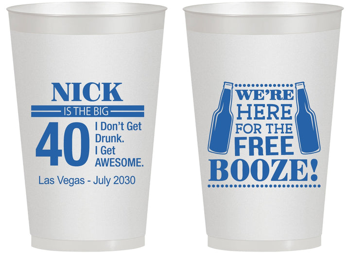 Personalized Birthday 14 oz Frosted Cups - 40th | 20249