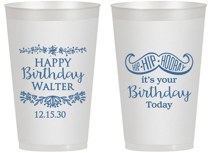 Personalized Birthday 14 oz Frosted Cups - Hip Hip Hooray | 20250